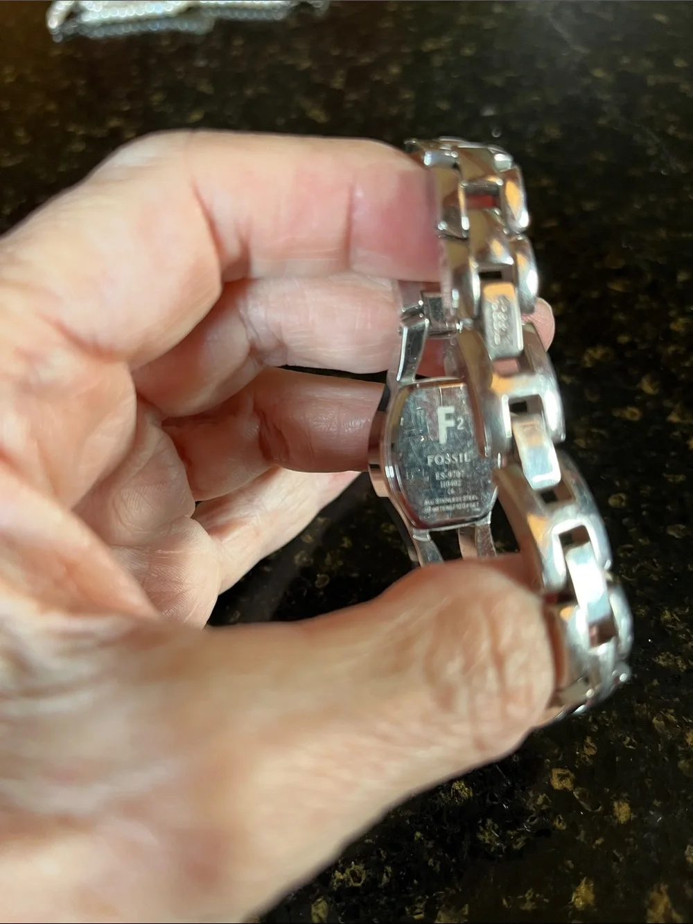 Fossil Stainless Steel Bracelet watch with ombré Purple gradient Dial